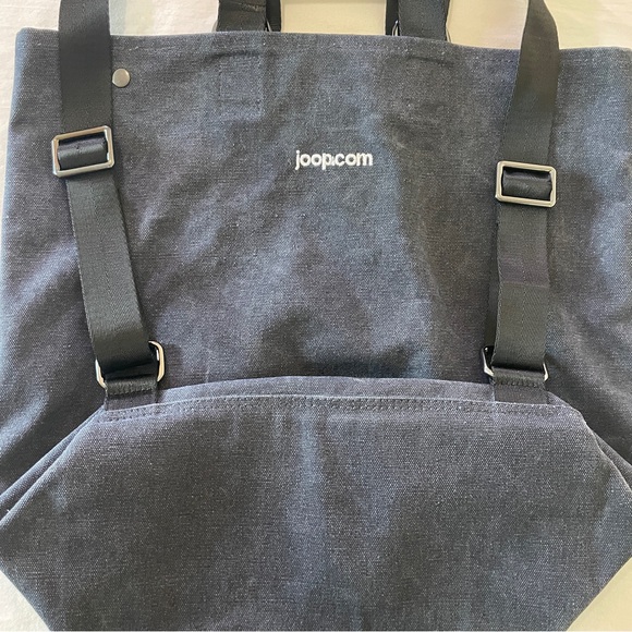 JOOP Jeans Charcoal Grey Canvas Logo Backpack Purse/Bag - Picture 3 of 9